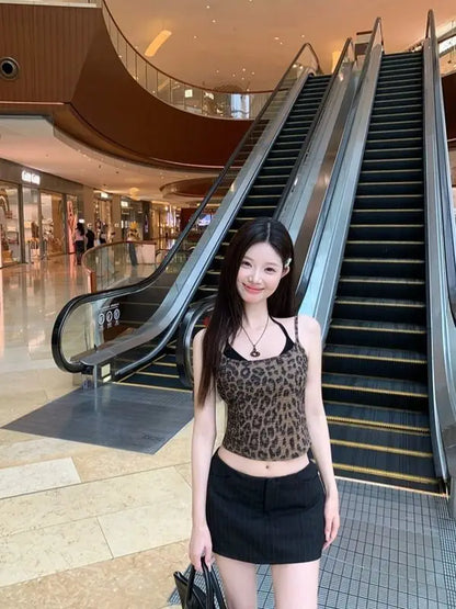 New Chic Hot Girl Leopard Print Suspender Women's Unique Vest