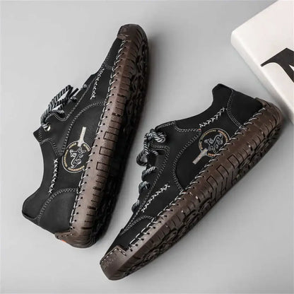 Anti Slip With Lacing Leopard Shoes Elegant Mens Ankle Boots