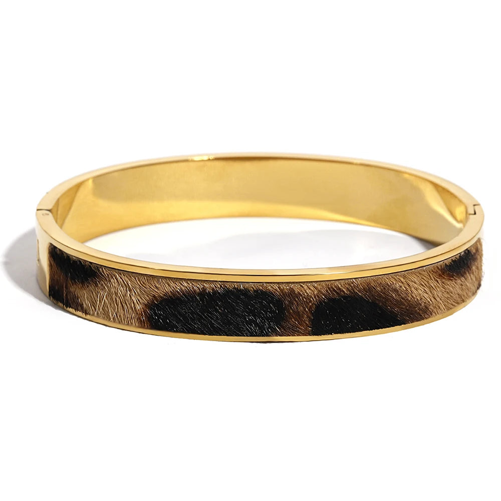 Flashbuy Gold Color Random Pattern Leopard Bangle