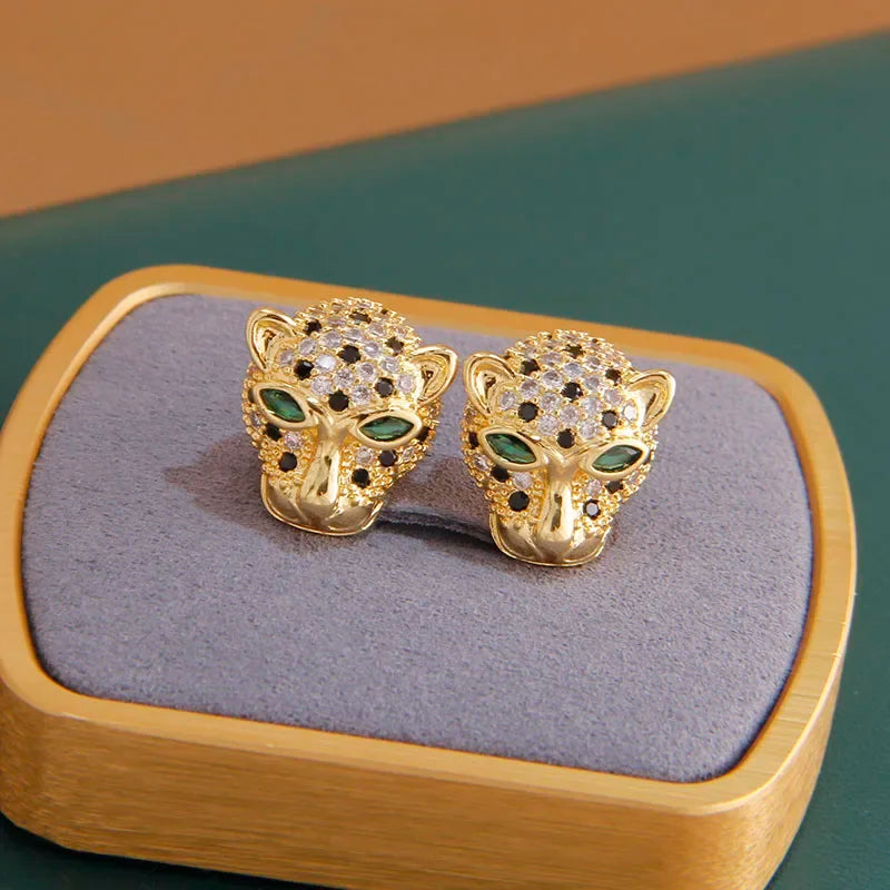 Classic Crystal Leopard Open Bangles&Bracelet for Women