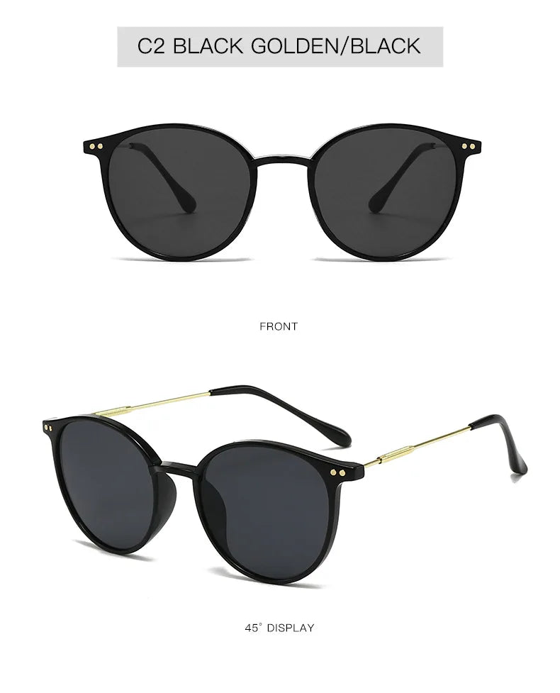 New korean fashion vintage round sunglasses for women