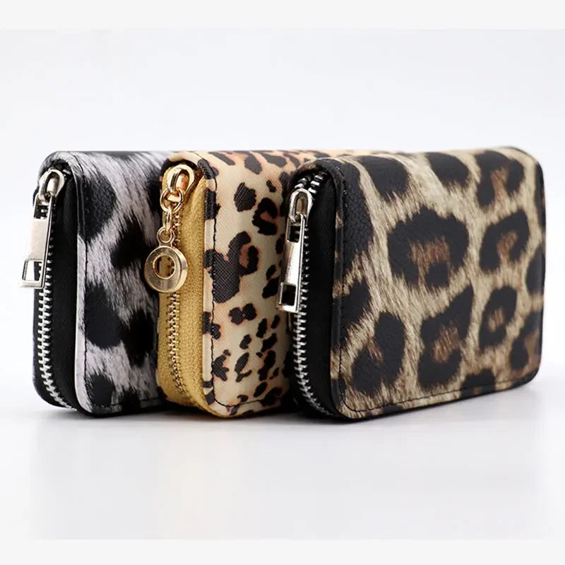 Leather Women Wallet Classic Leopard Animal Print