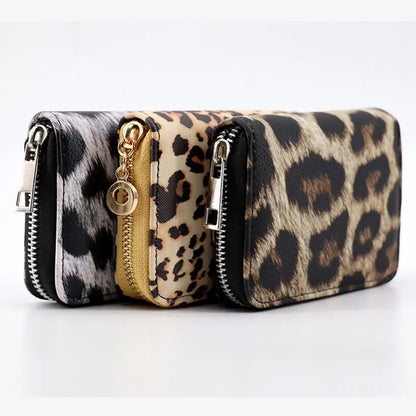 Leather Women Wallet Classic Leopard Animal Print