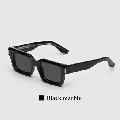 Ruiao 2025 retro black designer sunglasses vintage for women clear luxury square rectangular blue lens man UV400 high quality