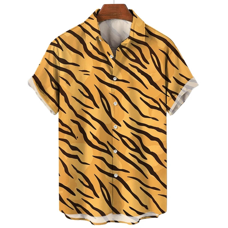 Summer 3D Leopard Print Shirts For Men Clothes