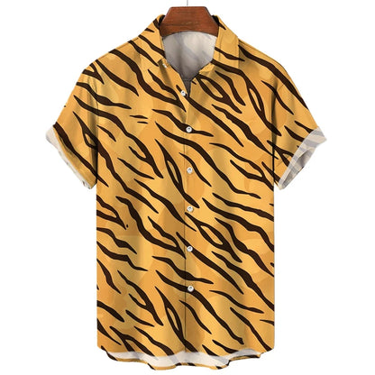 Summer 3D Leopard Print Shirts For Men Clothes