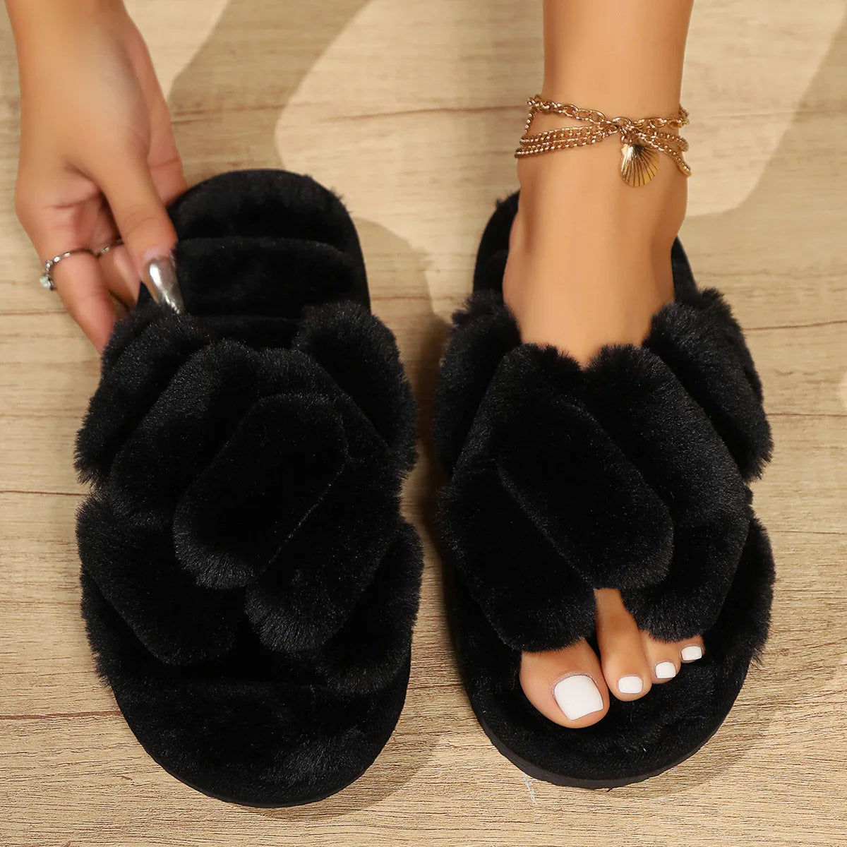 Autumn Winter Leopard Print Slippers Women's Fashion