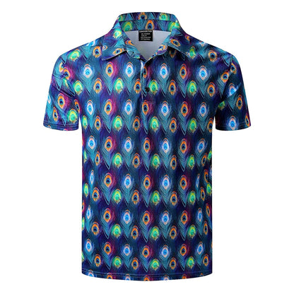 Harajuku Personality Polo Shirt For Men Strong Color