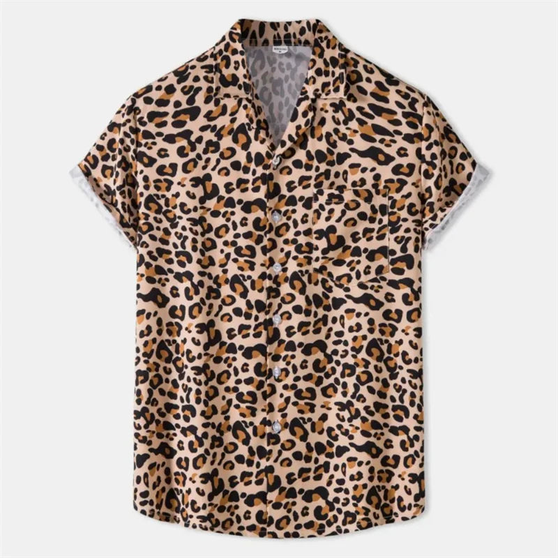 Summer 3D Leopard Print Shirts For Men Clothes