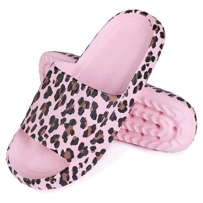 Leopard Print Cloud Slippers For  Men