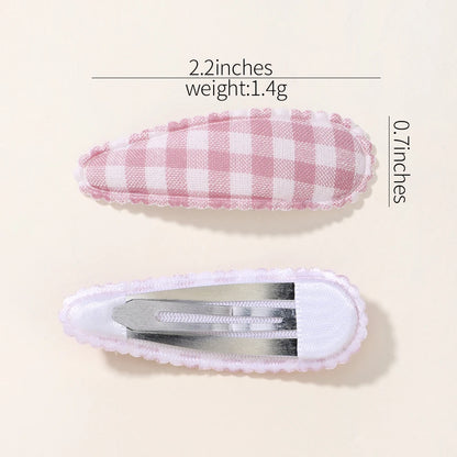 10Pcs/Lot Fresh Print Cotton Alloy Hair Clips for Kids Fabric