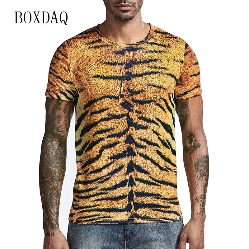 Leopard Men's Fashion T-Shirts Short Sleeve Streetwear