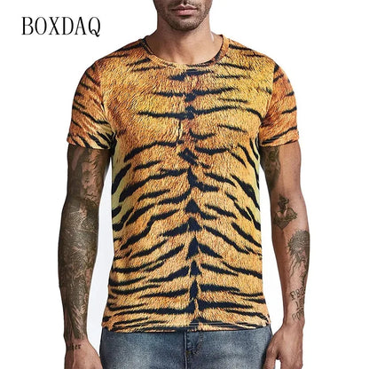Leopard Men's Fashion T-Shirts Short Sleeve Streetwear