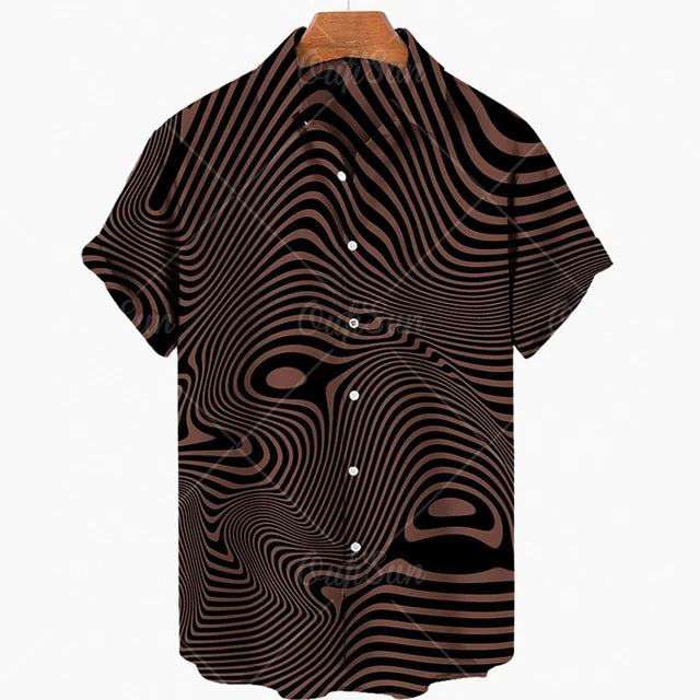 Short Sleeve Leopard Men's Shirts For Man Clothing