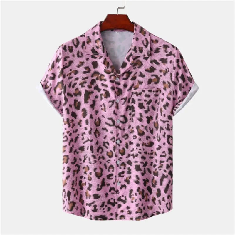 Summer 3D Leopard Print Shirts For Men Clothes
