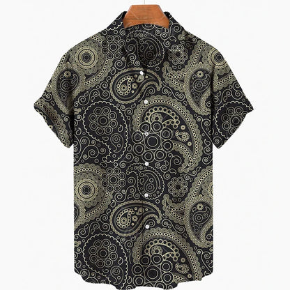 Short Sleeve Leopard Men's Shirts For Man Clothing