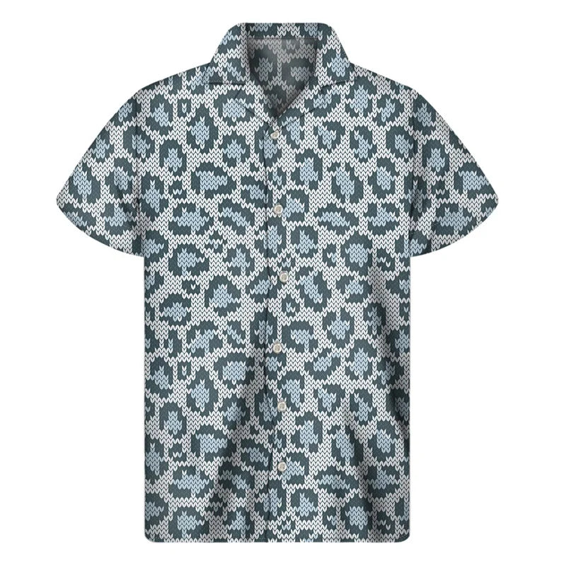 Colorful Leopard Hawaiian Shirts For Men Clothing 3D Print