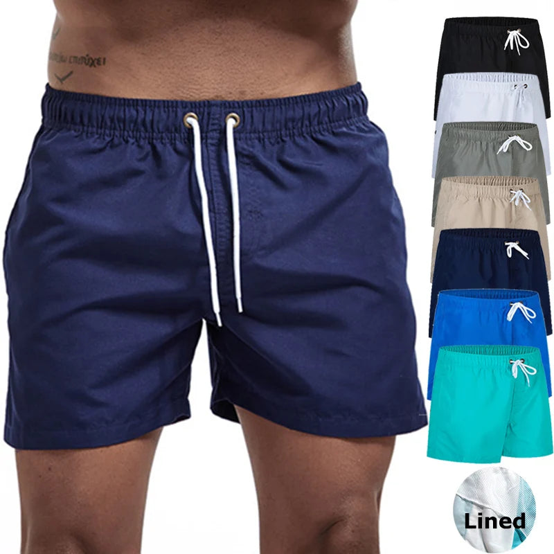 Mens Swim Trunks with Pockets Mesh Liner Summer