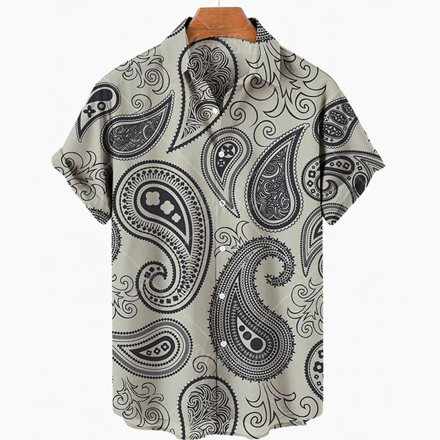 Short Sleeve Leopard Men's Shirts For Man Clothing