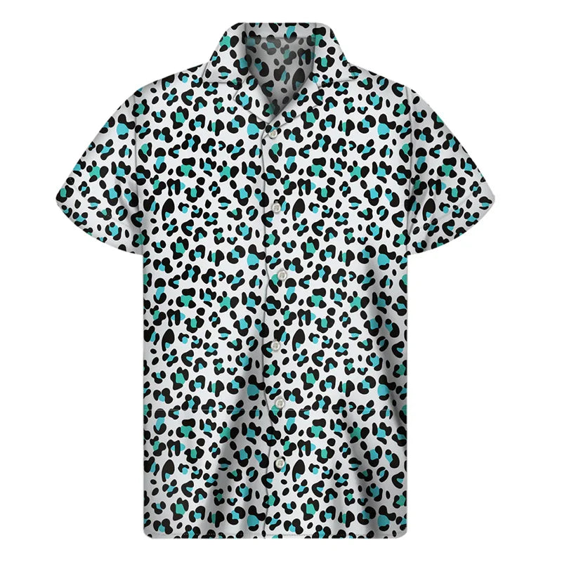 Colorful Leopard Hawaiian Shirts For Men Clothing 3D Print