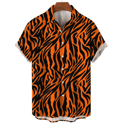 Summer 3D Leopard Print Shirts For Men Clothes