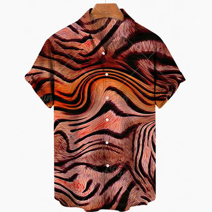 Short Sleeve Leopard Men's Shirts For Man Clothing