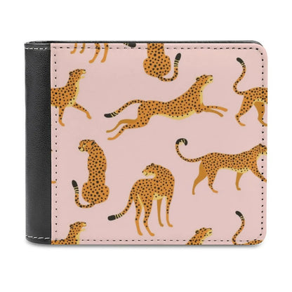 Leopards Or Cheetahs. Men Women Pu Leather Wallet