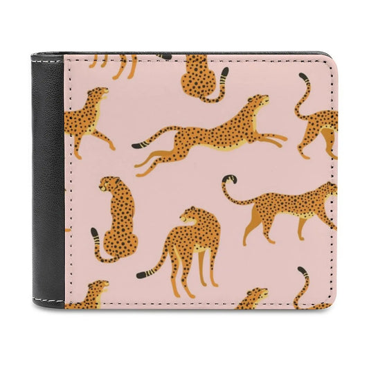 Leopards Or Cheetahs. Men Women Pu Leather Wallet