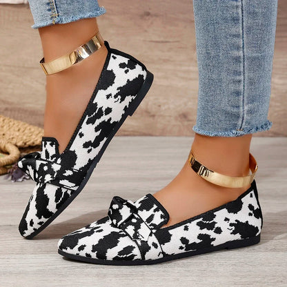 Women Shoes Leopard Print Flats Pointed Toe Flat Casual