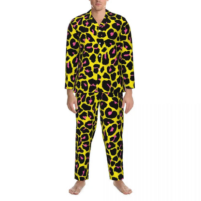 Leopard Pajamas Set Animal Print Comfortable Sleepwear