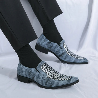 Summer New Leopard Print Men's Shoes Pointed