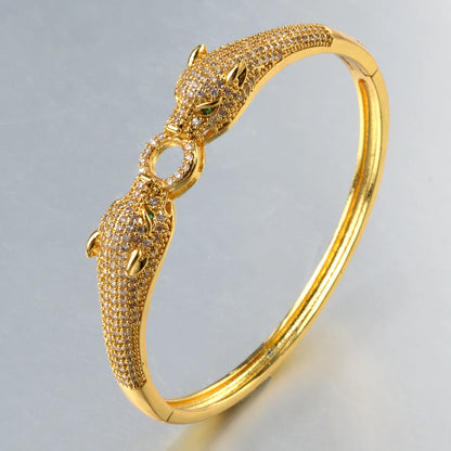 Gold Silver Color Leopard Head Bracelets For Women