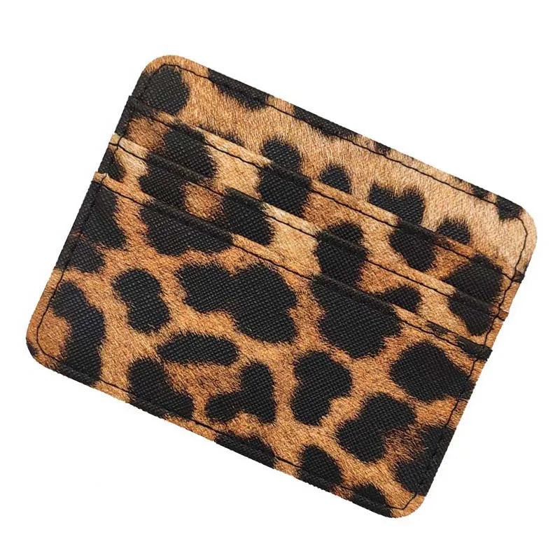 New Leopard Pattern Leather Slim Card Wallet For  men