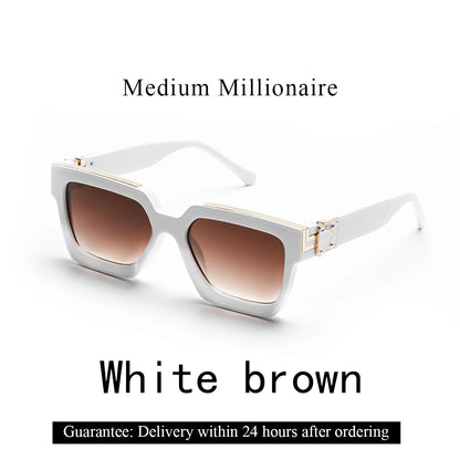 Ruiao Retro Black Millionaire Shades Luxury Sunglasses 2025 For Men Designer Famous Brand Square Sun Glasses Man Women Sunglass