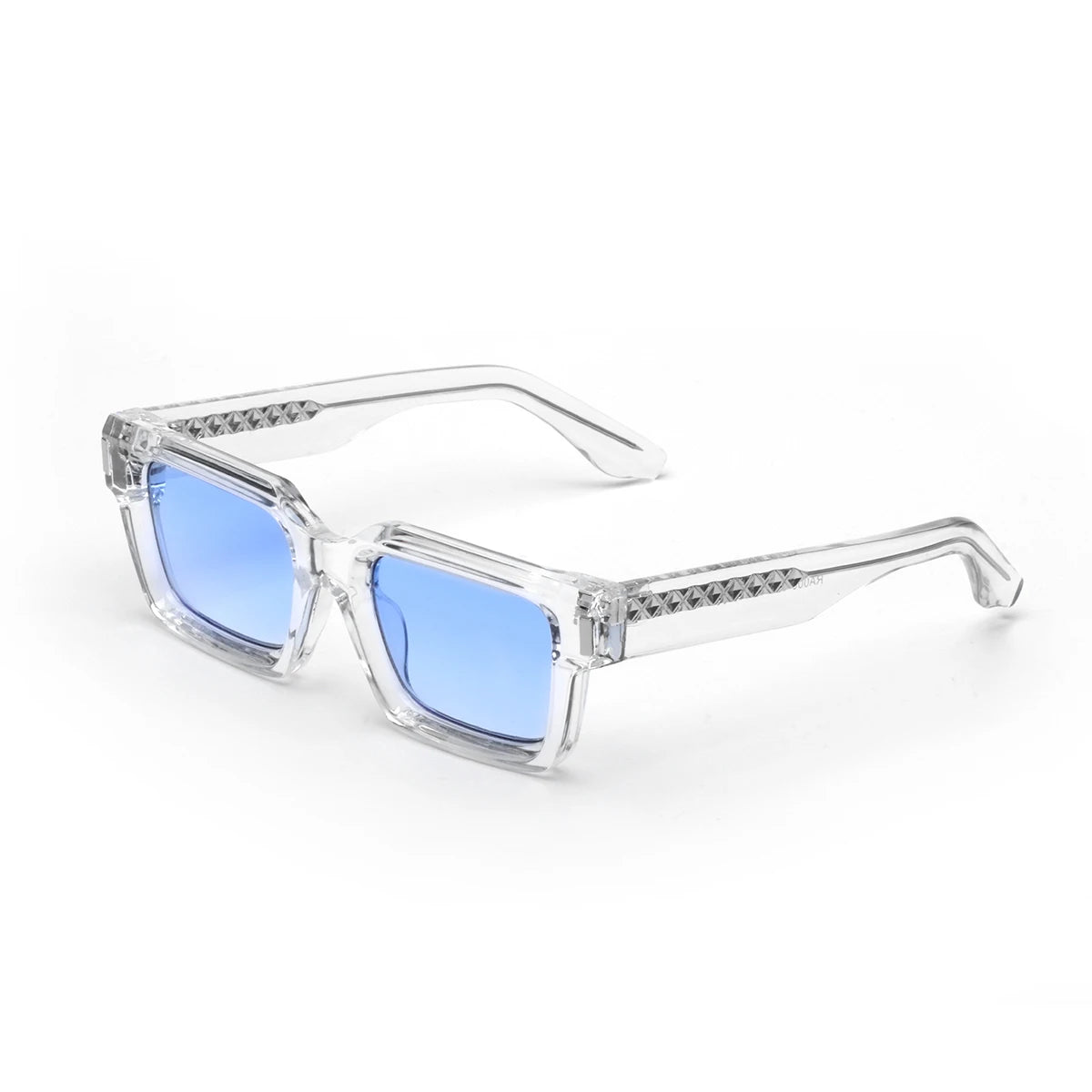 Ruiao 2025 retro black designer sunglasses vintage for women clear luxury square rectangular blue lens man UV400 high quality