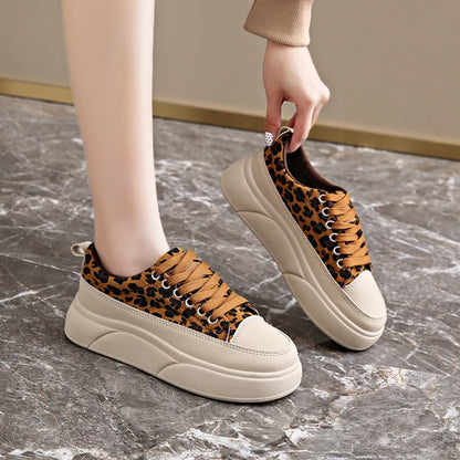 Luxury Leopard Women Skateboard Shoes Platform