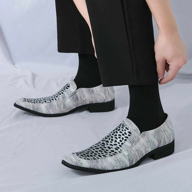 Summer New Leopard Print Men's Shoes Pointed