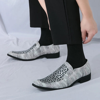 Summer New Leopard Print Men's Shoes Pointed