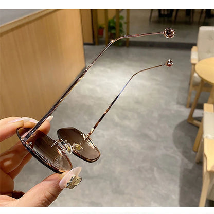 Brand Design Fashion New Polygonal Metal Sunglasses