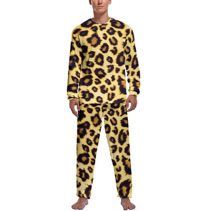 Brown Leopard Print Pajamas Autumn Animal Casual