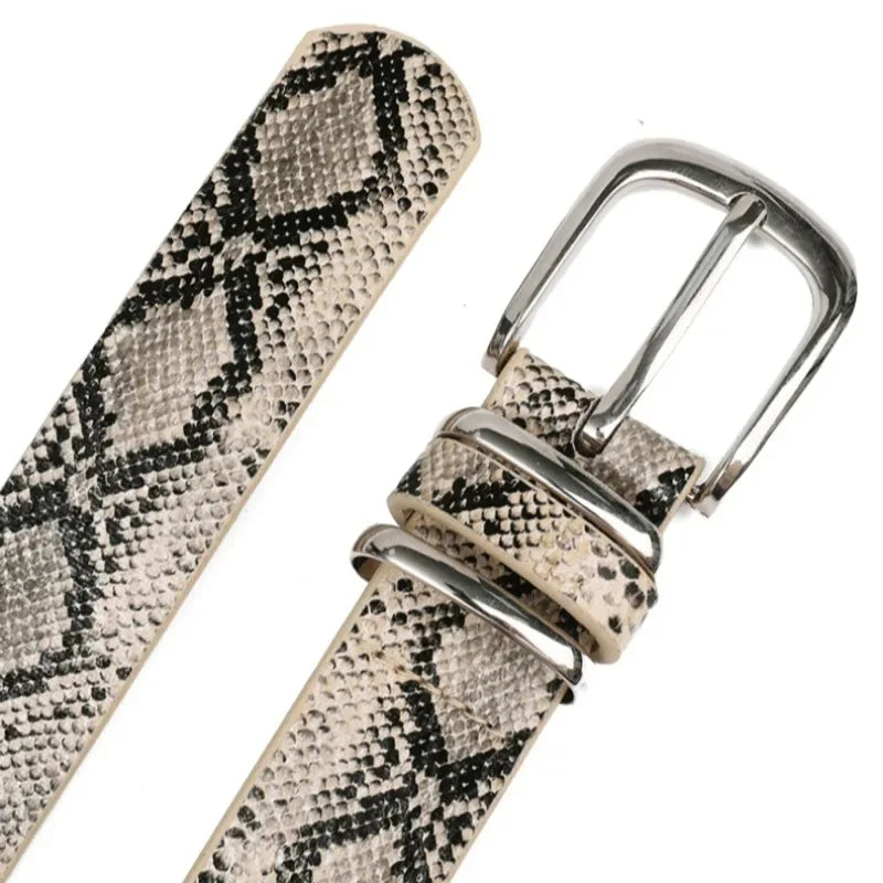 Y2K Girls Leopard Print Belt Women Jeans Snakeskin Pattern Belts Classic Simple PU Leather Waistband Long-lasting Fashion Belt