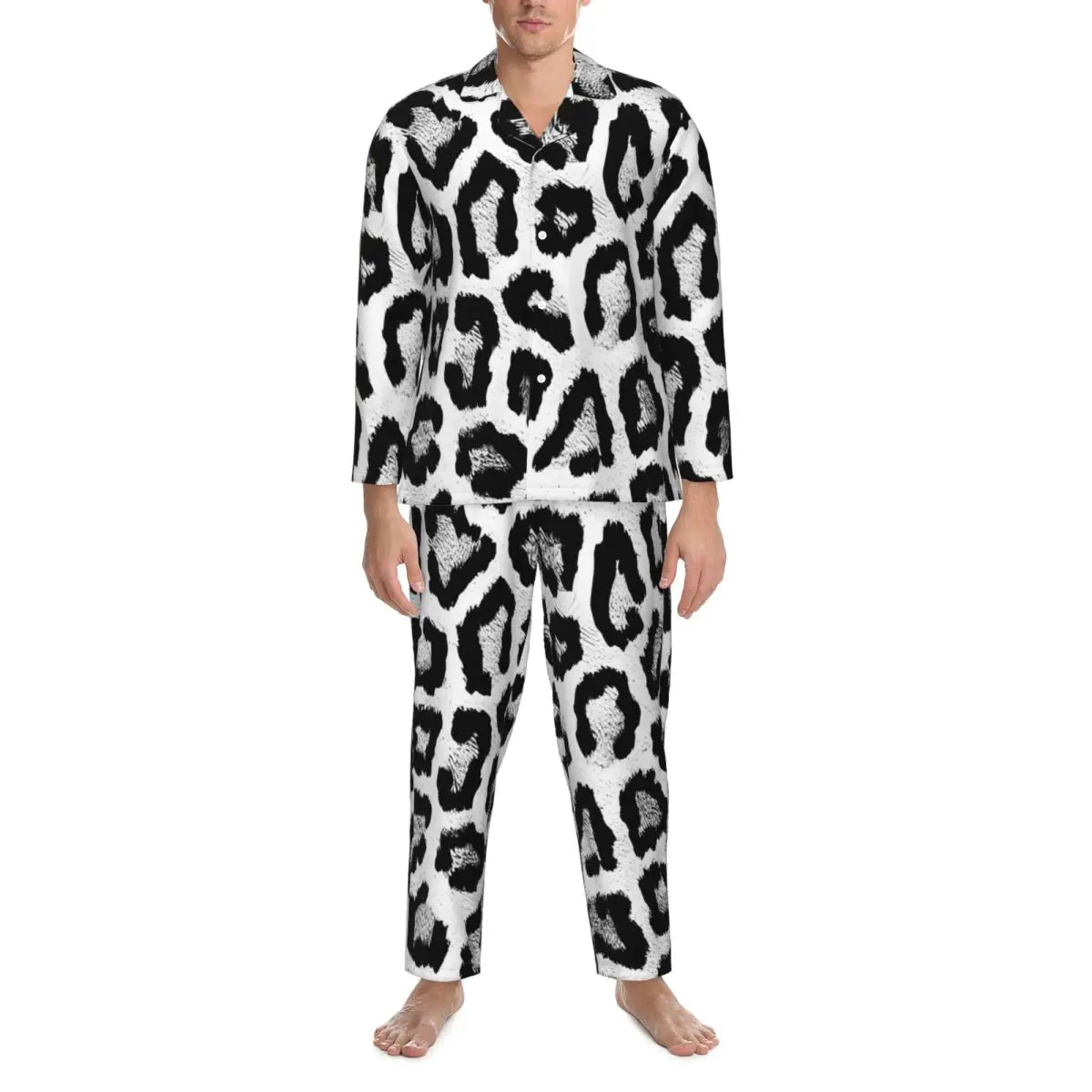 Leopard Pajamas Set Animal Print Comfortable Sleepwear