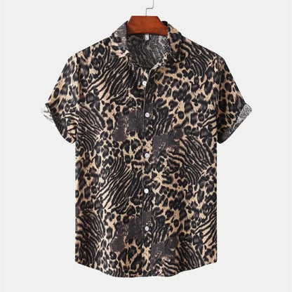 Summer 3D Leopard Print Shirts For Men Clothes