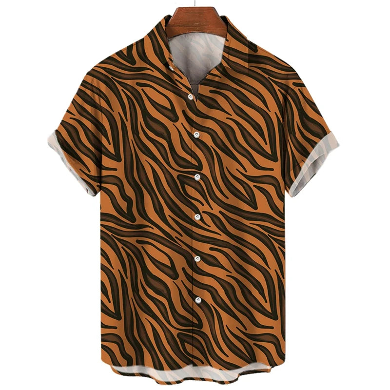 Summer 3D Leopard Print Shirts For Men Clothes