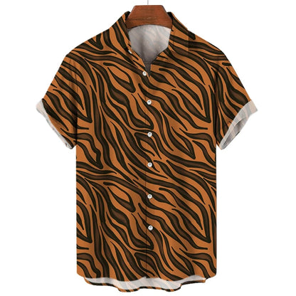 Summer 3D Leopard Print Shirts For Men Clothes