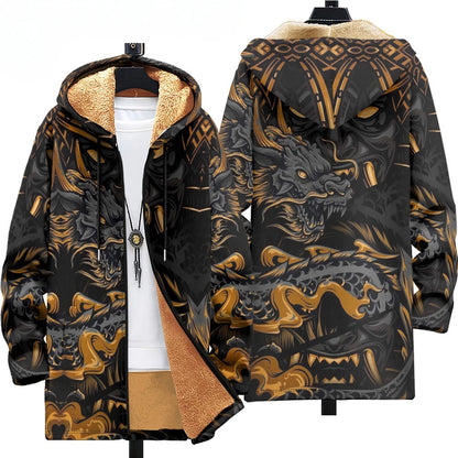 3D Men Cardigans Coats Tiger Loong Printed Plush