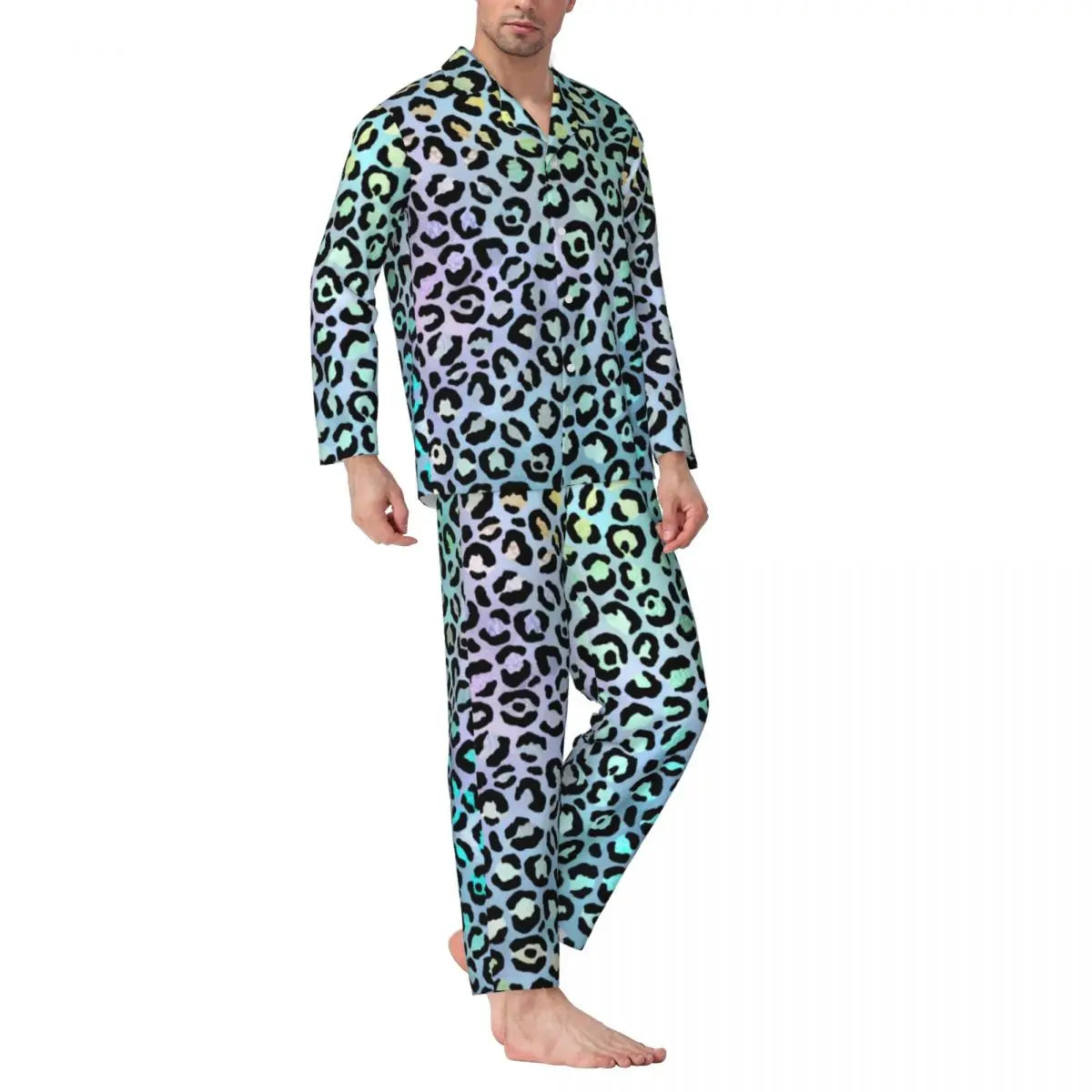 Trendy Leopard Print Sleepwear Spring Neon Green