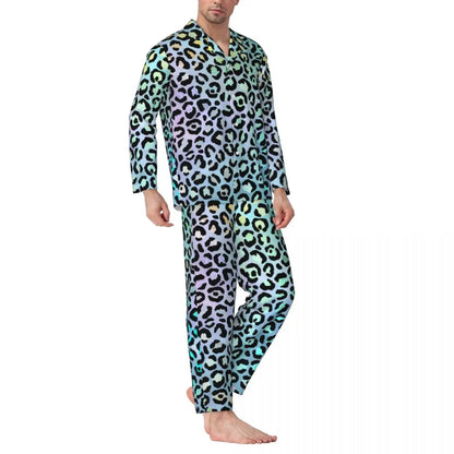 Trendy Leopard Print Sleepwear Spring Neon Green