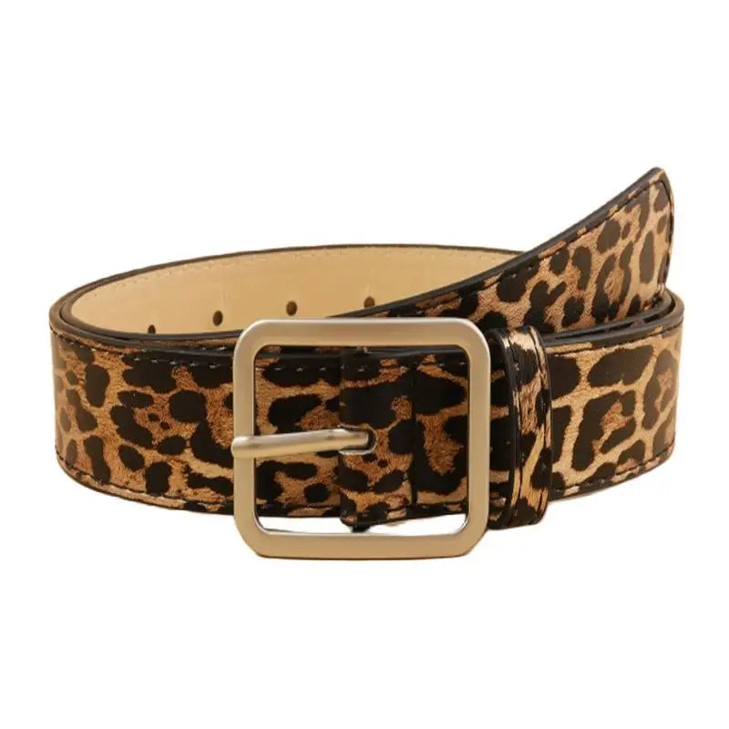 Leopard Print Pu Belt Unisex Fashion Personality Simple