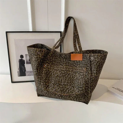 Oversized Leopard Prints Shoulder Bags for Women ags